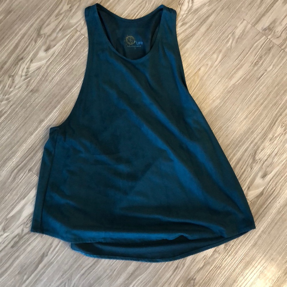 Blue Life Size L suede navy tank